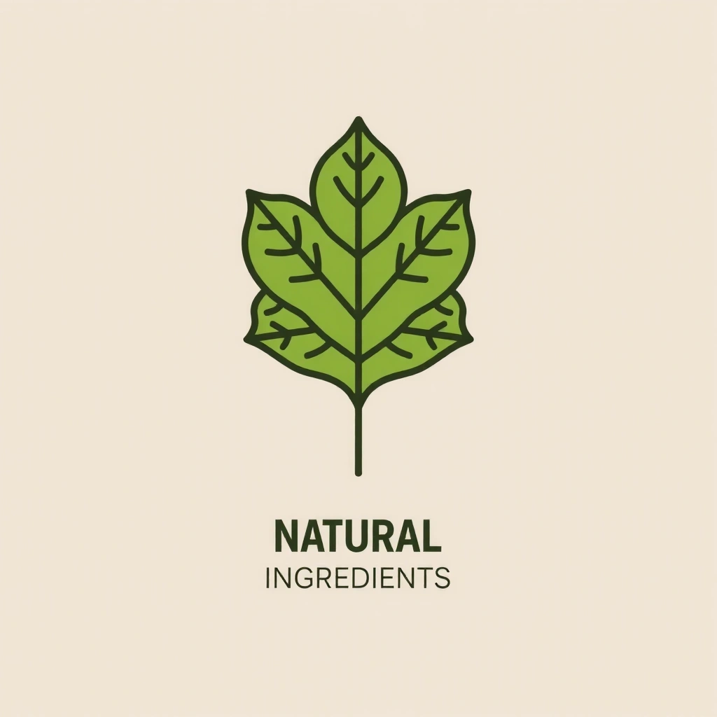 Leaf icon representing natural ingredients