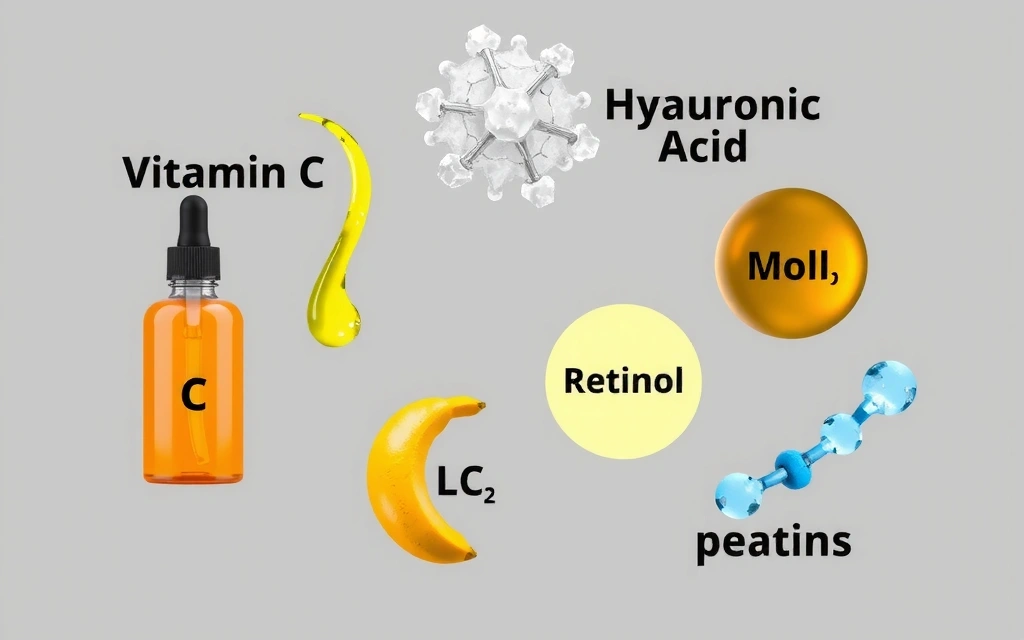 Illustrative image of various skincare ingredients